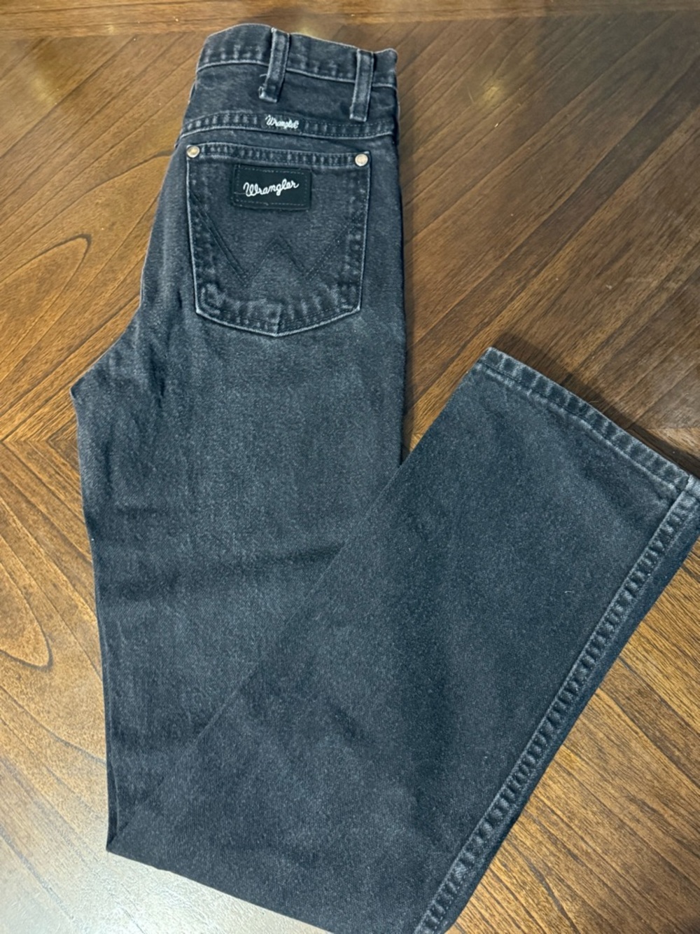 Vtg Wrangler 933 Cowboy Cut Black Denim Silver Edition Slim Fit Jeans 29x32